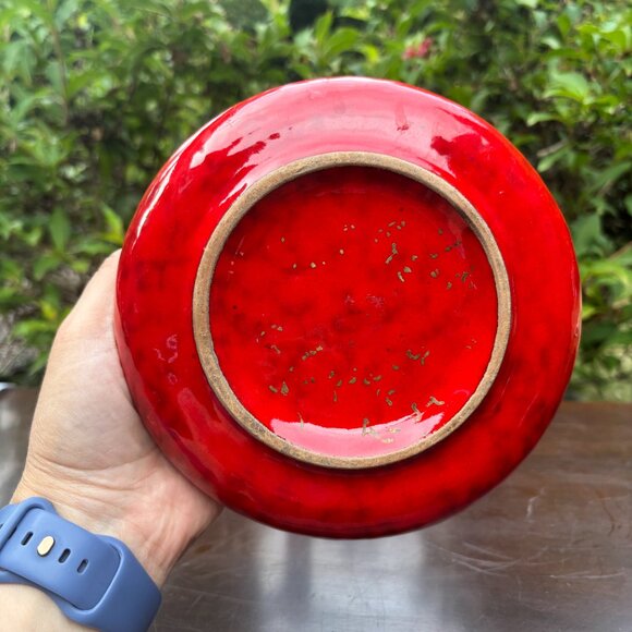 Vintage Bitossi Red Glazed Ceramic Ashtray Italian Mid Century Modern Pottery - Picture 6 of 14